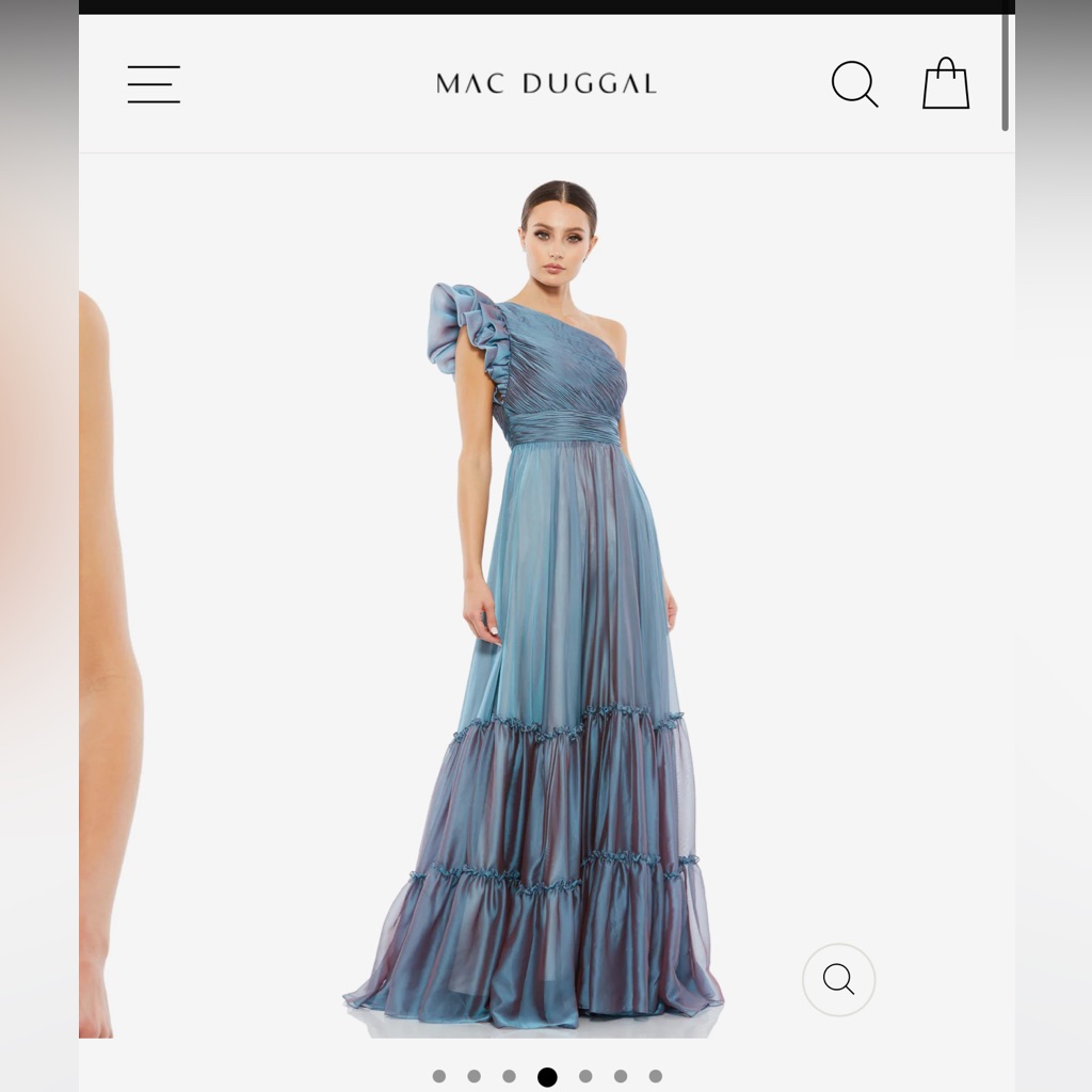 Mac Duggal Blue One-Shoulder Gown